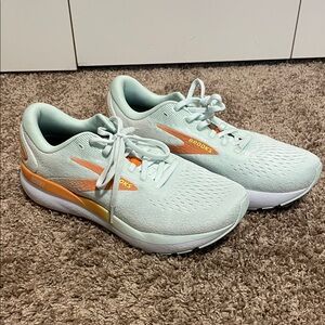 Brooks Ghost 16 Women's Athletic Shoes - Light Green and Orange